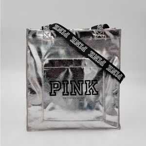 Victoria’s Secret PINK Silver Metallic Mini Tote